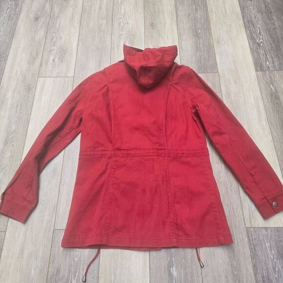 Market & Spruce red jacket Kathleen Cargo coat  size small - Picture 10 of 13